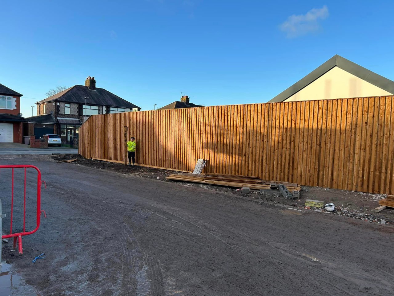 Wooden garden fences Liverpool with concrete posts